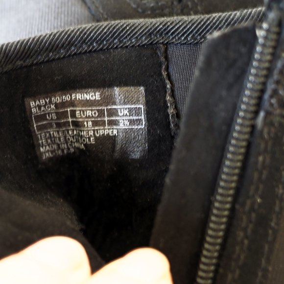 Stuart Weitzman Black Leather Fringe Baby Boots Size US3 - Picture 7 of 7